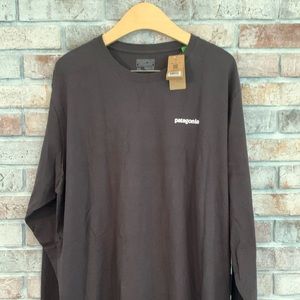 Patagonia long sleeve logo cotton tshirt